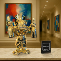 Duck Bilionário Champagne - Escultura de Poder e Fortuna