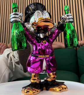Duck Bilionário Champagne - Escultura de Poder e Fortuna